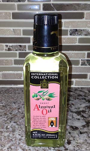 Bottle of almond oil.